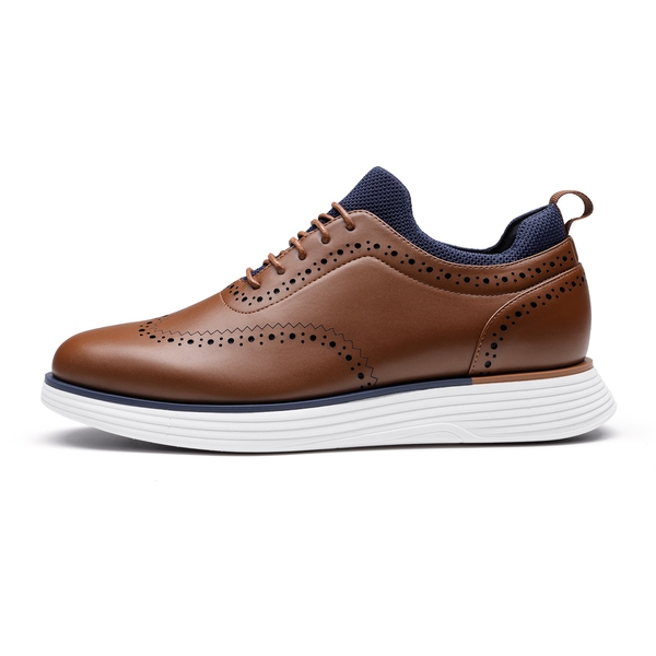 [MaxFlex SuiteCraft] Men's Comfortable Wingtip Dress Sneakers - BROWN - 2